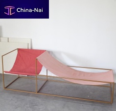 Contemporary armchair SEATfabriclacquered steelsled base