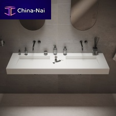 Wall-mounted washbasin 280178 SOLIDSQUARE-150Solid Surfacedoublewithout hole