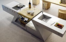 Contemporary kitchen zed homestainless steelislandhandleless