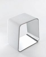 Contemporary stool WGSfabricstainless steel baselacquered metal base