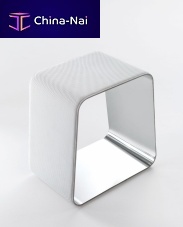 Contemporary stool WGSfabricstainless steel baselacquered metal base