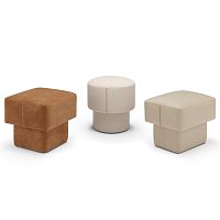 Contemporary pouf Piofabricleatherround