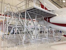 Engine access platform movable