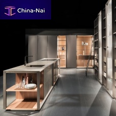 Contemporary kitchen VISIONlacquered woodglassstone