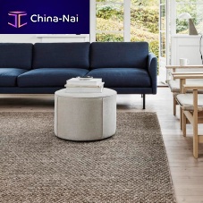 Contemporary pouf Monofabricleatherround