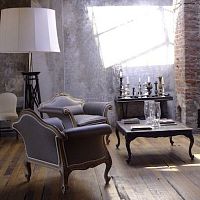 Classic armchair fabricwoodenbergere