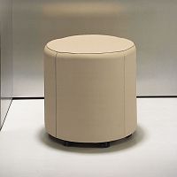 Contemporary pouf balancefabricleatherpolished steel