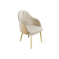 Contemporary chair NORAindoorleatherpolished brass base