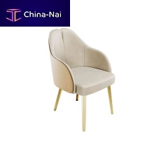 Contemporary chair NORAindoorleatherpolished brass base