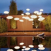Floor-standing lamp NUVOLA 1stainless steelfabriccontemporary