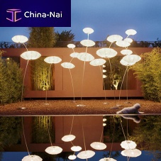Floor-standing lamp NUVOLA 1stainless steelfabriccontemporary