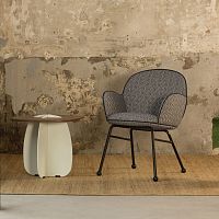Contemporary chair Roundindoorfabricsteel base