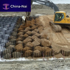 Iron wire mesh TENSARTECH® STRATUMpolyethylenesoil reinforcingfor foundation