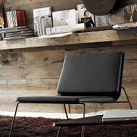 Contemporary chair TOMindoorleathermetal base