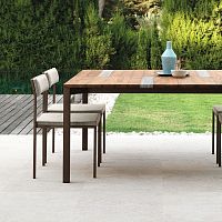 Contemporary chair CASILDAoutdoorfabricstainless steel base
