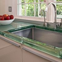 Glass countertop THICKGLASS kitchenround edge