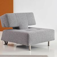 Contemporary armchair Long Horn D.E.L. fabricstainless steelupholstered