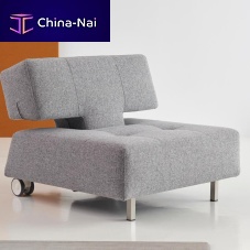 Contemporary armchair Long Horn D.E.L. fabricstainless steelupholstered