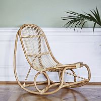 Contemporary fireside chair Nannyfabricrattanwicker