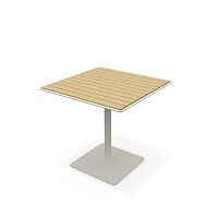Contemporary bistro table Tina KL116teaksolid woodsteel base