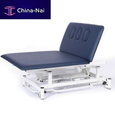 Electric Bobath table 10020on casterswith adjustable height backrest2-section
