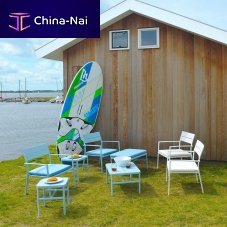 Contemporary armchair GRACEaluminumstackablegarden
