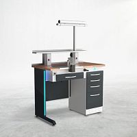 Training dental laboratory workstation TM1with shelveswith lightwith drawers