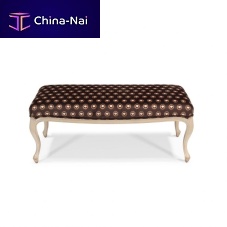 Traditional footrest QUEEN SOPHIAfabricleatheroak