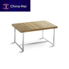 Contemporary coffee table BEOteakstainless steelsquare