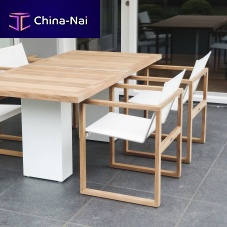 Contemporary garden chair BUTAQUE TEAKoutdoorfabricsynthetic leather