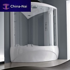 Multi-function shower cubicle DAFNE BOXsteamtempered glasswith hinged door