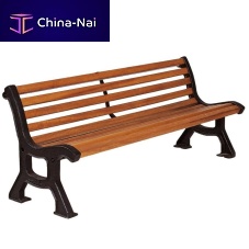 Contemporary garden bench BASTIDEwoodencast ironwith backrest