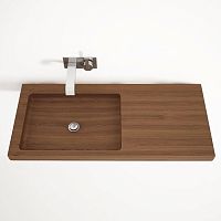 Wall-mounted washbasin EL01woodenwith adjustable mirrorrectangular