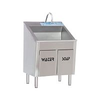 1-station surgical sink MEY 1010stainless steelwith knee-operated tapwith knee-operated soap dispenser