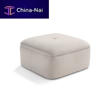 Contemporary pouf Teofabricleathersquare