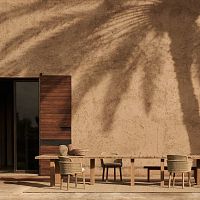 Contemporary dining table SUROteakteak baserectangular