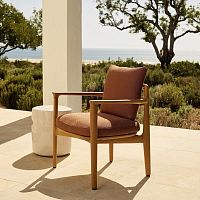 Contemporary chair MAGNOLIAoutdoorfabricsolid wood base