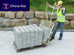 Adjustable hand truck for paving stones