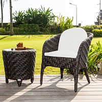 Contemporary chair CELESTE outdoorfabricrattan base