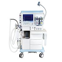 Trolley-mounted anesthesia workstation Leon Pluswith respiratory monitoringwith ventilatorwith electronic gas mixer