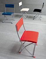 Contemporary chair NO SPACEleathermetal basefolding