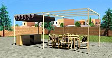 Self-supporting pergola galvanised steelwith sliding canopymodular