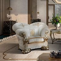 Traditional armchair VANITYfabricsolid woodcustomizable