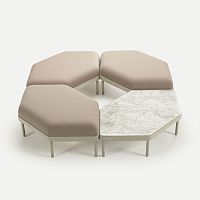 Contemporary pouf MOSAICOfabricgraybrown