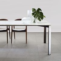 Contemporary dining table Gregorio Carraramarblebrass baserectangular