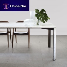 Contemporary dining table Gregorio Carraramarblebrass baserectangular