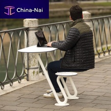 Contemporary table and bench set ZOIDsteelHPLoutdoor