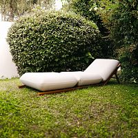 Contemporary sun lounger Tugafabricpolypropyleneteak