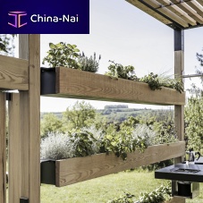 Wooden planter LEV201steelHPLrectangular