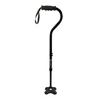 Walking stick with offset handle Bastipodequadripodheight-adjustableanti-slip